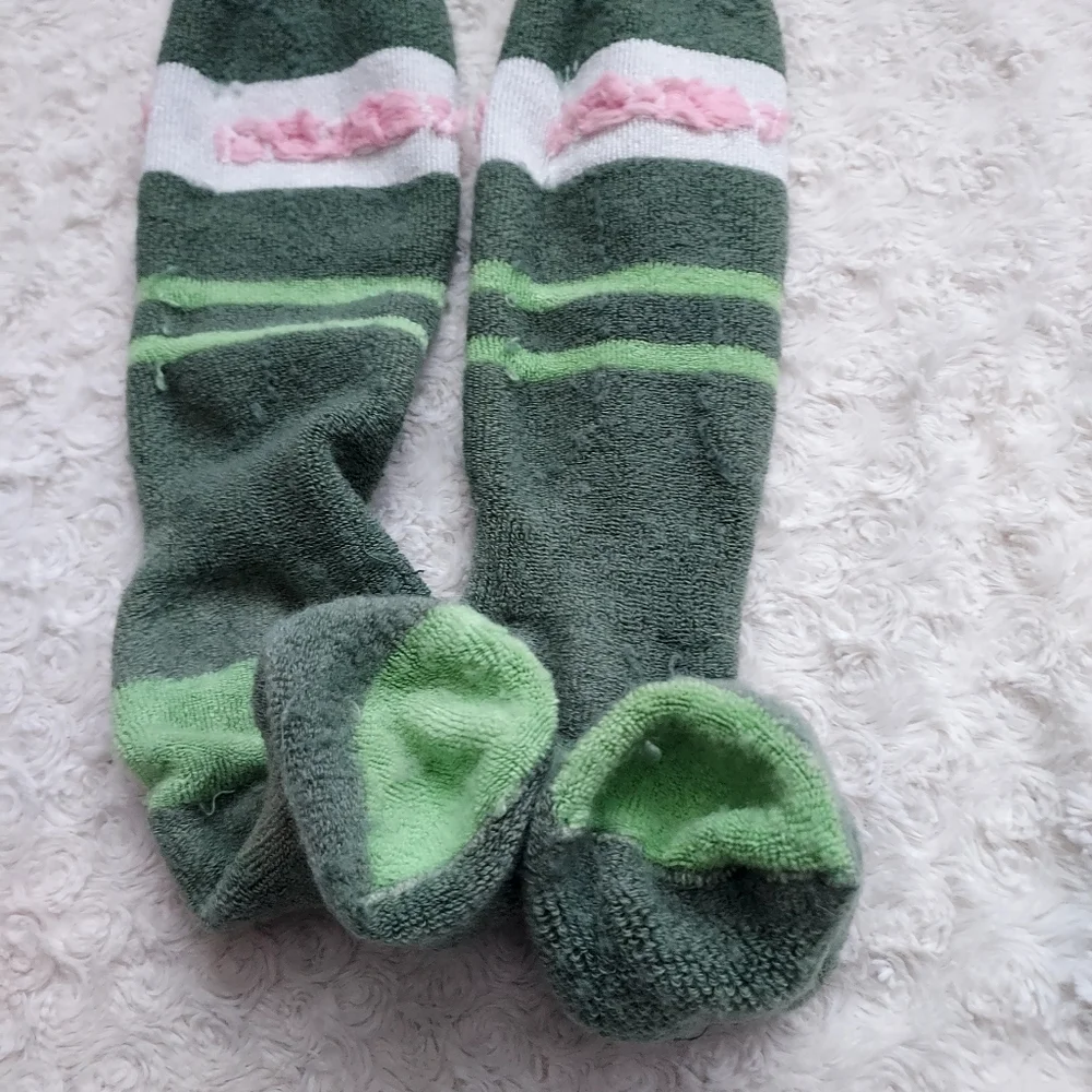 Volcom Heavyweight Green striped Winter Snow Cold Weather Socks Ski